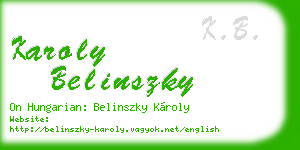 karoly belinszky business card